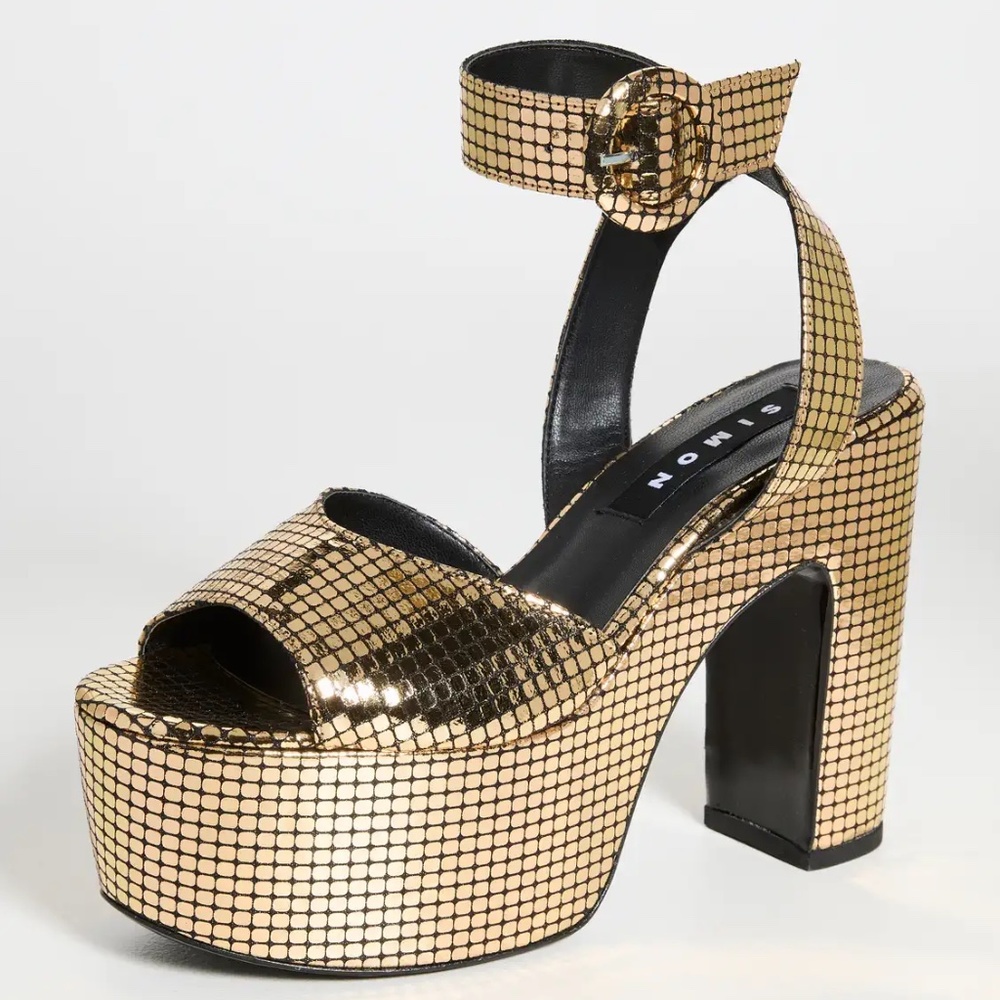 Simon Miller Rink Metallic Tile Platform Sandals - Picture 4 of 8